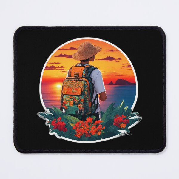 Item preview, Bali Backpacker Watching Ocean Sunset From Uluwatu Cliff designed and sold by Ridiculam Toga.