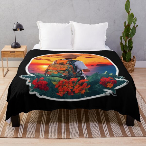 Item preview, Bali Backpacker Watching Ocean Sunset From Uluwatu Cliff designed and sold by Ridiculam Toga.
