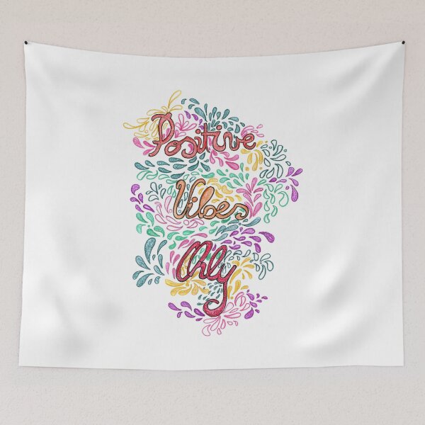 Item preview, Positive Vibes Only Floral Motivation Art   designed and sold by HighArtDesigns.