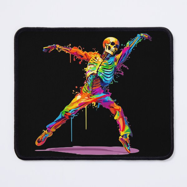 Item preview, Dancing Skeleton Rainbow Funny Halloween Colorful Splash Art designed and sold by LOT7Clothing.