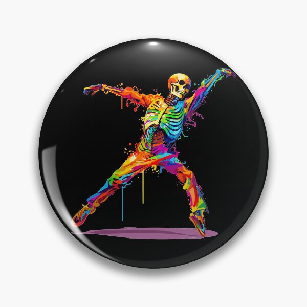 Item preview, Dancing Skeleton Rainbow Funny Halloween Colorful Splash Art designed and sold by LOT7Clothing.