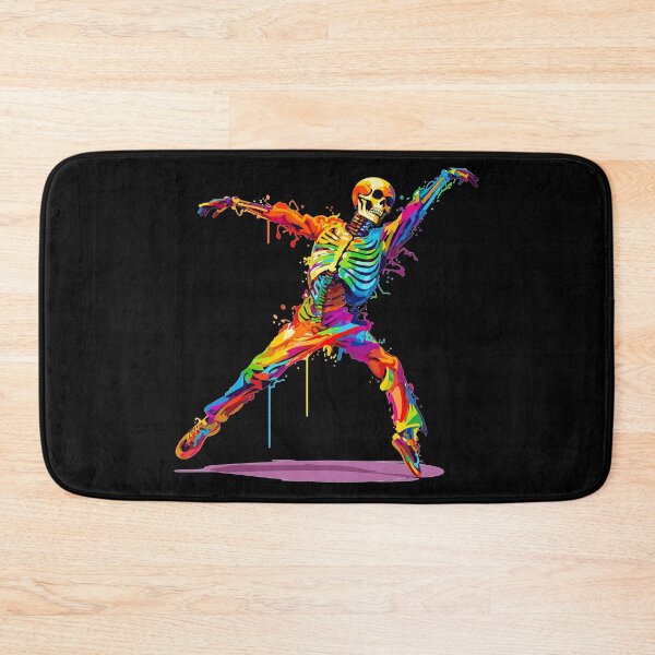 Item preview, Dancing Skeleton Rainbow Funny Halloween Colorful Splash Art designed and sold by LOT7Clothing.
