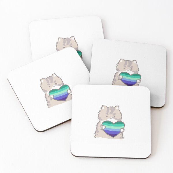 Item preview, MLM LGBTQ Gay Pride Cute Cat Heart designed and sold by GM-666.