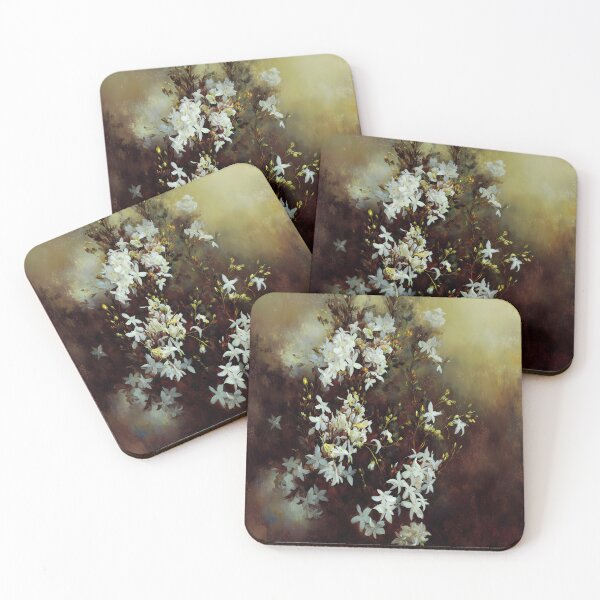 Item preview, Antique Look Vintage Jasmine Flowers - Shabby Chic Blossoms Grunge Style AI Art 3 of 4 designed and sold by Beachy.