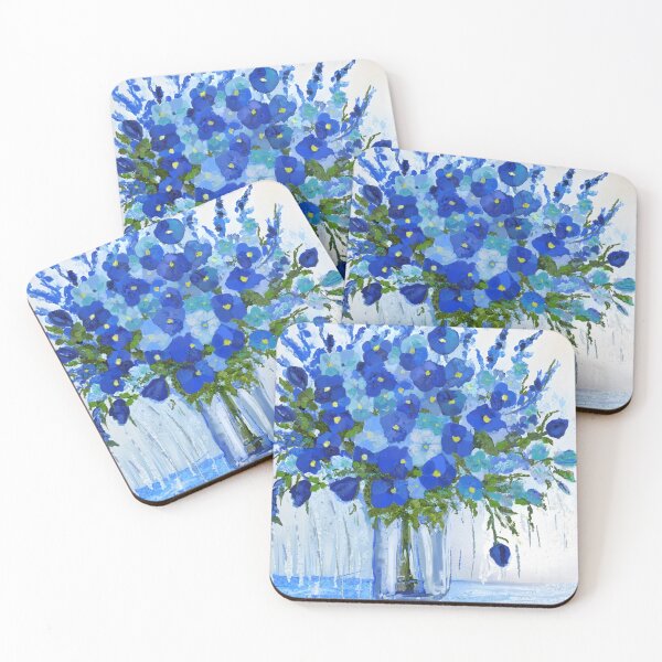 Item preview, Vase with blue flowers designed and sold by AdRonDesign.