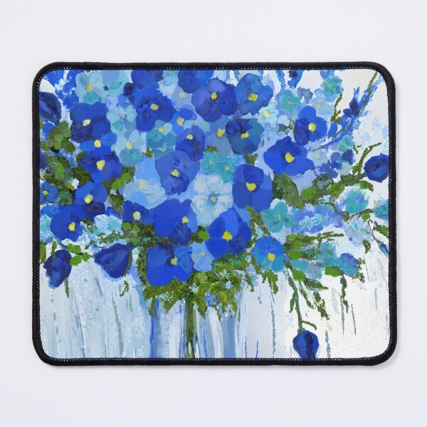 Item preview, Vase with blue flowers designed and sold by AdRonDesign.