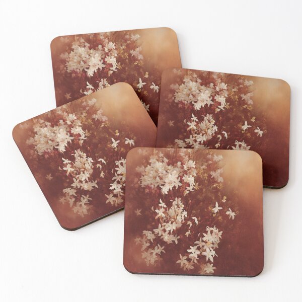 Item preview, Antique Look Vintage Jasmine Flowers - Shabby Chic Blossoms Grunge Style AI Art 4 of 4 designed and sold by Beachy.