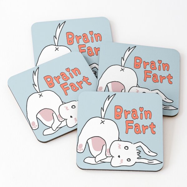 Item preview, Brain fart cute white puppy Roulo in blue designed and sold by UgaMaru.