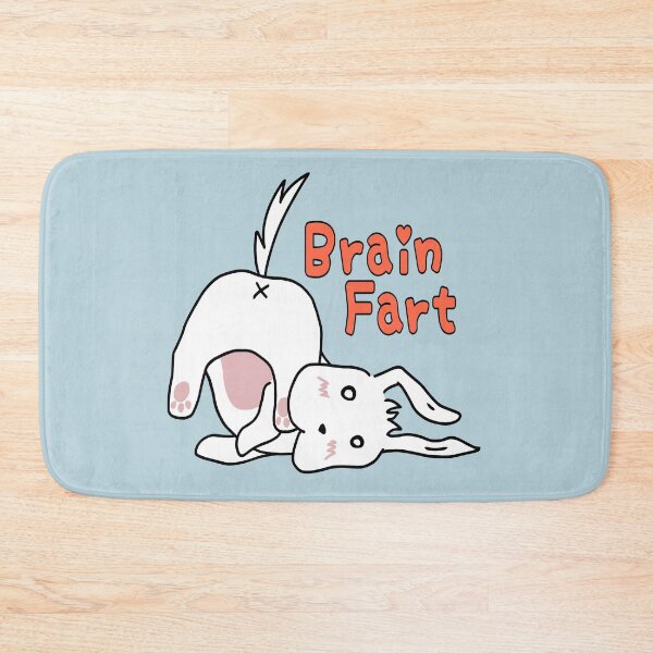 Item preview, Brain fart cute white puppy Roulo in blue designed and sold by UgaMaru.