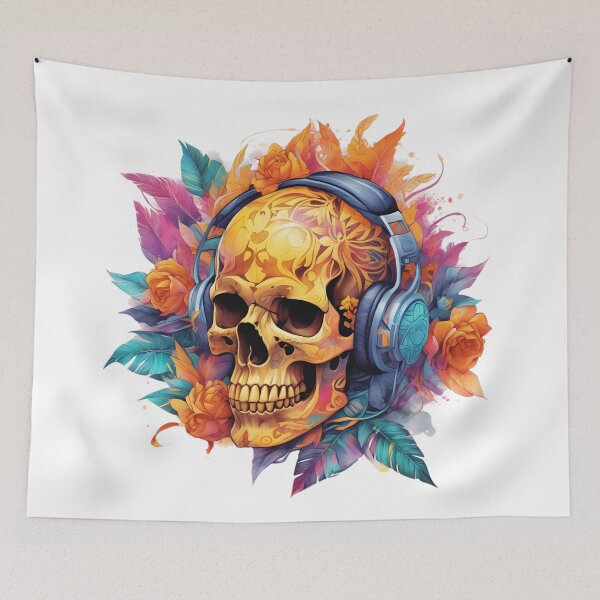 Artikelvorschau, Skull and Flower Painting entworfen und verkauft von oyonni design.