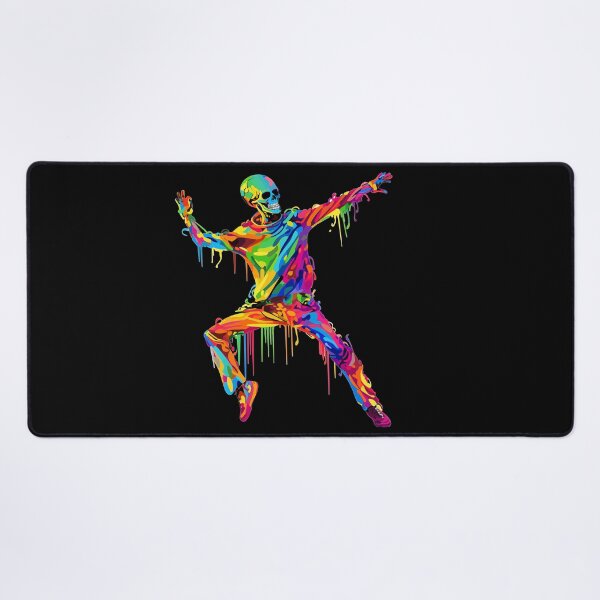 Item preview, Dancing Skeleton Rainbow Funny Halloween Colorful Splash Art designed and sold by LOT7Clothing.