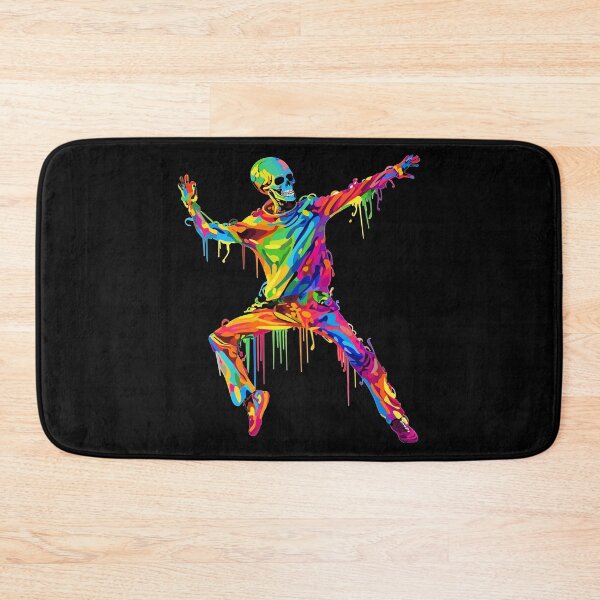Item preview, Dancing Skeleton Rainbow Funny Halloween Colorful Splash Art designed and sold by LOT7Clothing.