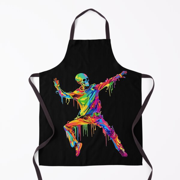 Item preview, Dancing Skeleton Rainbow Funny Halloween Colorful Splash Art designed and sold by LOT7Clothing.