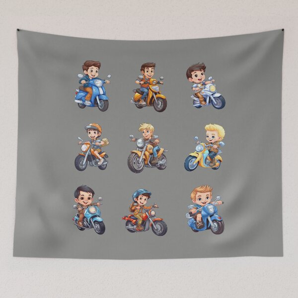 Item preview, Boys Riding Motorcycles and Scooters (set2) designed and sold by TheTrendsDesk.