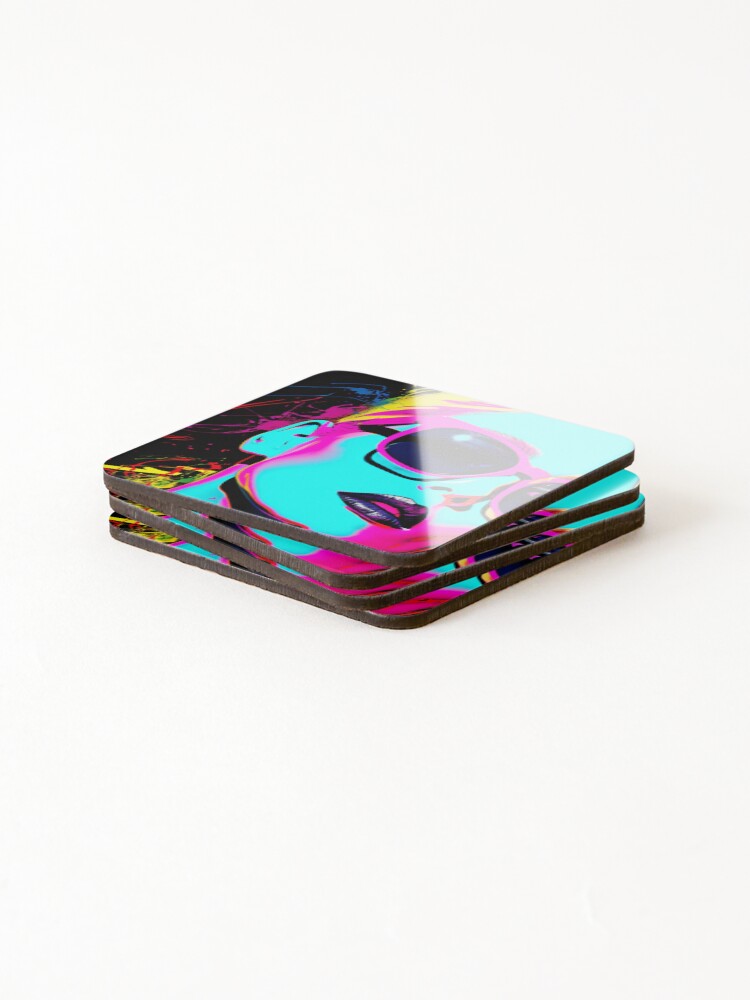 Thumbnail 4 of 5, Coasters (Set of 4), Neon judgement designed and sold by RASC23.
