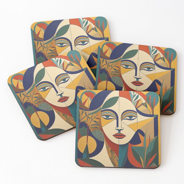 Item preview, Woman in abstract lines and shapes designed and sold by AICreatorin.