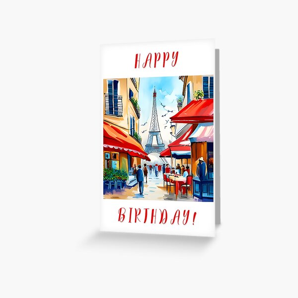 Aperçu de l'œuvre Carte Joyeux Anniversaire Paris créée et vendue par JackFreestone.