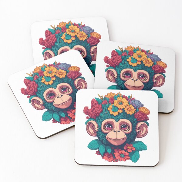 Item preview, Serene Chimpanzee with Flowers designed and sold by FocusChillax.
