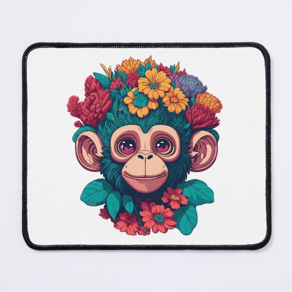 Item preview, Serene Chimpanzee with Flowers designed and sold by FocusChillax.