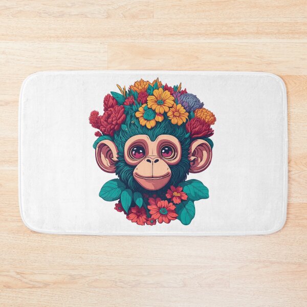 Item preview, Serene Chimpanzee with Flowers designed and sold by FocusChillax.