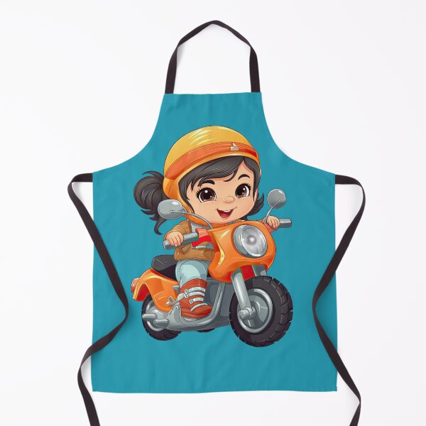 Item preview, Teenage Girl Riding an Orange Scooter (blue background) designed and sold by TheTrendsDesk.