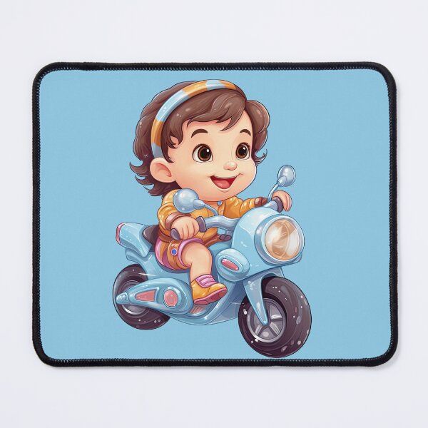 Item preview, Teenage Girl Riding a Blue Scooter (light blue background) designed and sold by TheTrendsDesk.