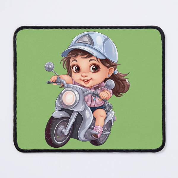 Item preview, Teenage Girl Riding a silver Scooter (green background) designed and sold by TheTrendsDesk.