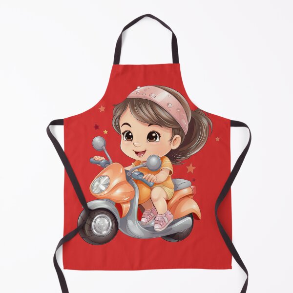 Item preview, Teenage Girl Riding an orange Scooter (red background) designed and sold by TheTrendsDesk.