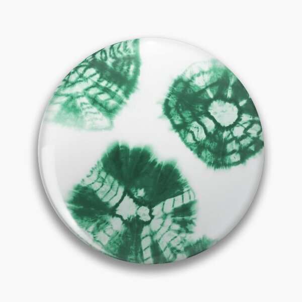 Item preview, Shibori Kumo tie dye emerald green dots over white designed and sold by marufemia.