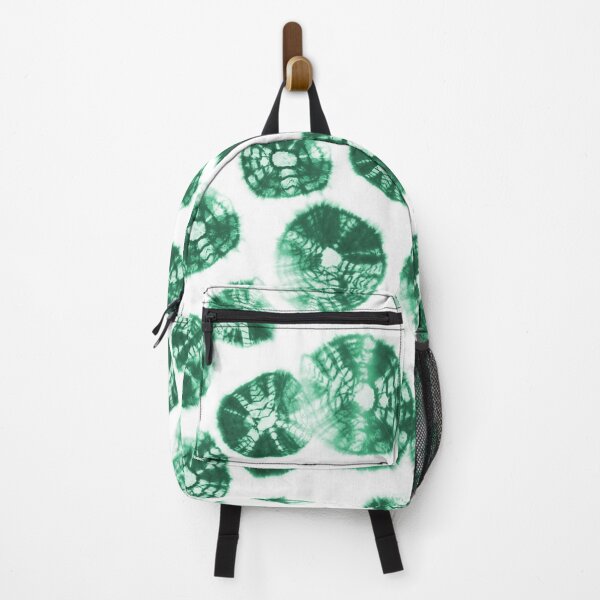 Item preview, Shibori Kumo tie dye emerald green dots over white designed and sold by marufemia.