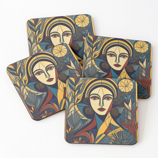 Item preview, Powerful abstract woman made of shapes designed and sold by AICreatorin.
