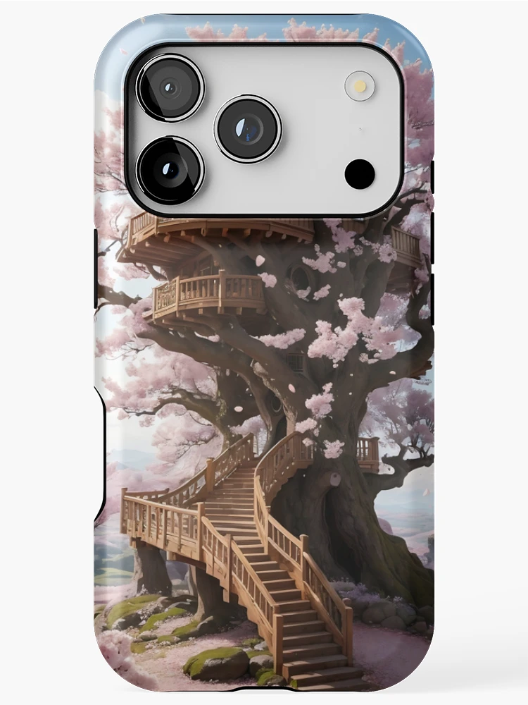 Thumbnail 1 of 4, iPhone Case, Mystical treehouse designed and sold by ROKANDESIGNART.