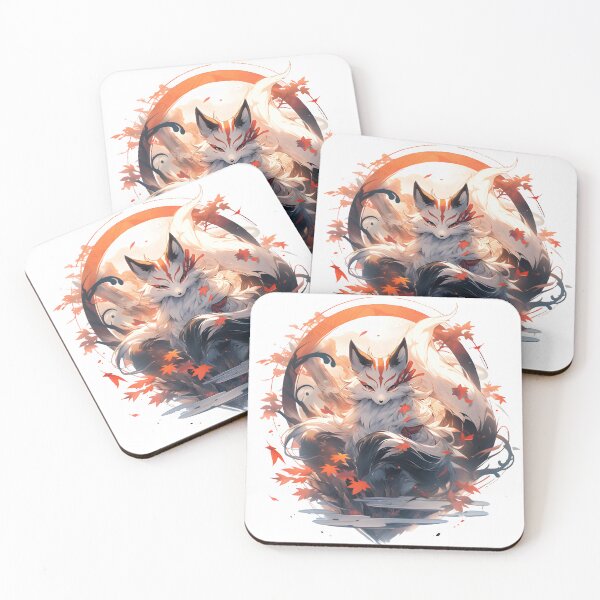 Item preview, Japanese Kitsune Fox Illustration designed and sold by Yana Grech.
