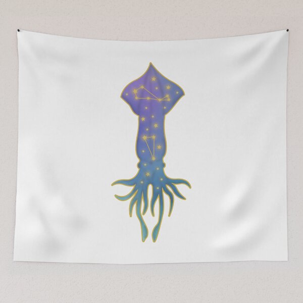 Item preview, Squid Star Constellation Watercolor designed and sold by Saltycurrent1.