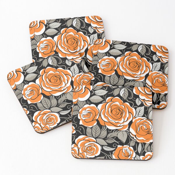 Item preview, Colorful fantasy pattern black gray beige white ornaments flowers roses designed and sold by G-M-Designs.