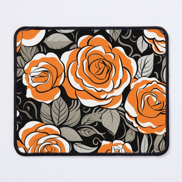 Item preview, Colorful fantasy pattern black gray beige white ornaments flowers roses designed and sold by G-M-Designs.