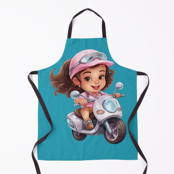 Item preview, Teenage Girl Riding a Silver Scooter (blue background) designed and sold by TheTrendsDesk.