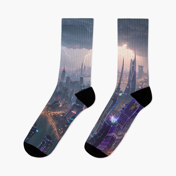 Item preview, Dreamy Skyline of a Bright City Above the Clouds designed and sold by D3monic.