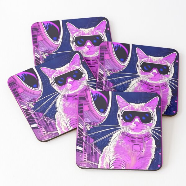 Item preview, Cat Astronaut In Cyberpunk Universe designed and sold by KalipsoArt.