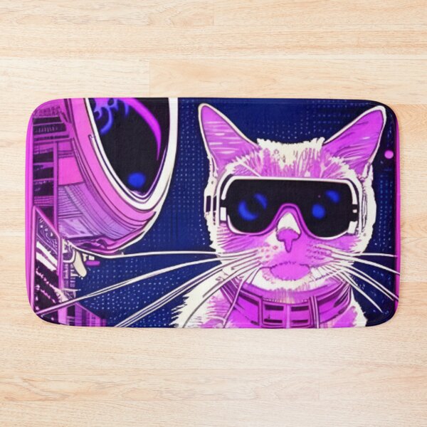Item preview, Cat Astronaut In Cyberpunk Universe designed and sold by KalipsoArt.