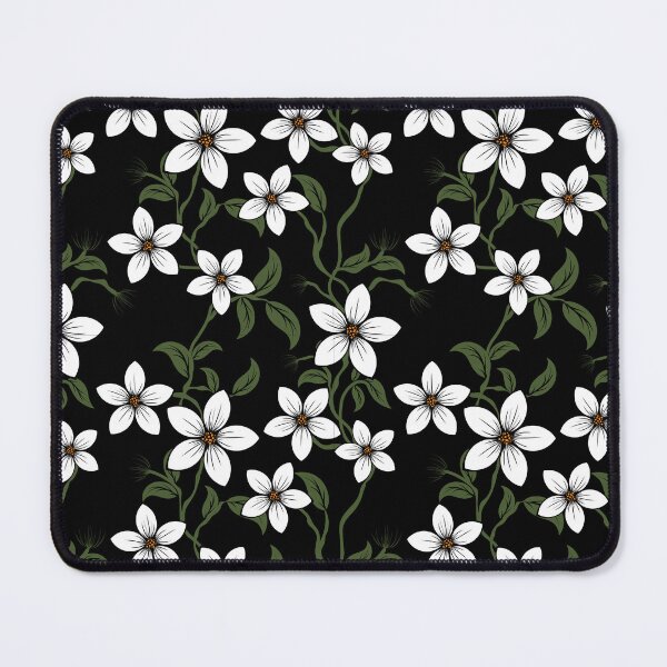 Item preview, Elegant White Florals on Black designed and sold by NikksCustomArt.
