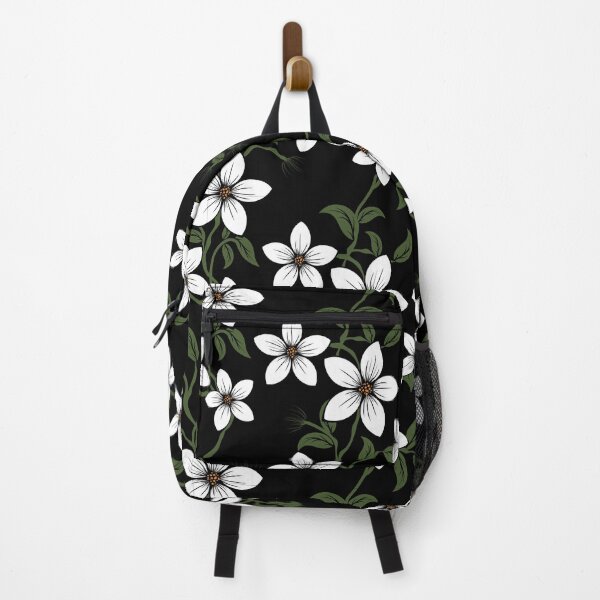 Item preview, Elegant White Florals on Black designed and sold by NikksCustomArt.