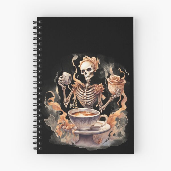 Item preview, Esqueleto De Halloween Tomando Café Estilo Acuarela designed and sold by AnnaMDesign.