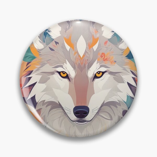 Item preview, A wolf with beautiful bright colors designed and sold by Natcharee.