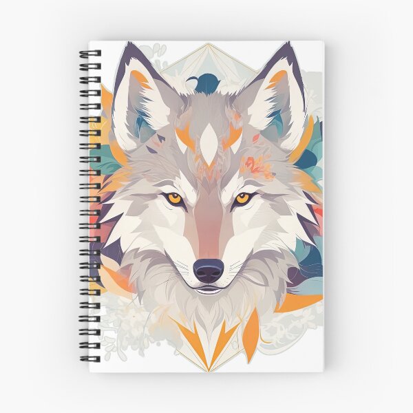 Item preview, A wolf with beautiful bright colors designed and sold by Natcharee.