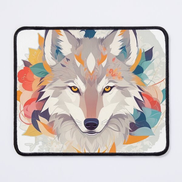 Item preview, A wolf with beautiful bright colors designed and sold by Natcharee.