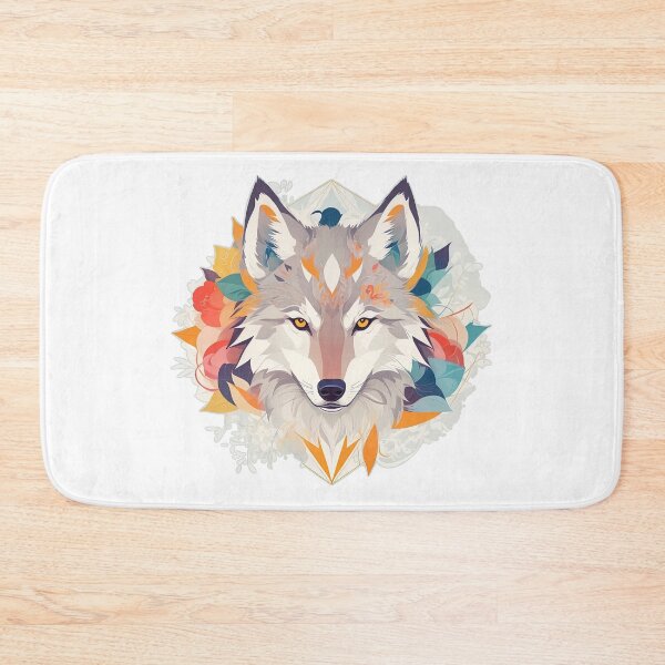 Item preview, A wolf with beautiful bright colors designed and sold by Natcharee.