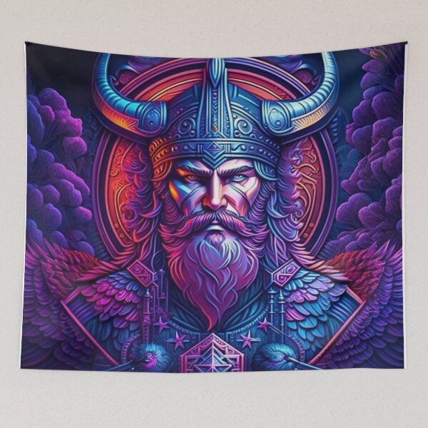 Item preview, strong viking with black crows beautiful, rich deep colors  designed and sold by aipaint.