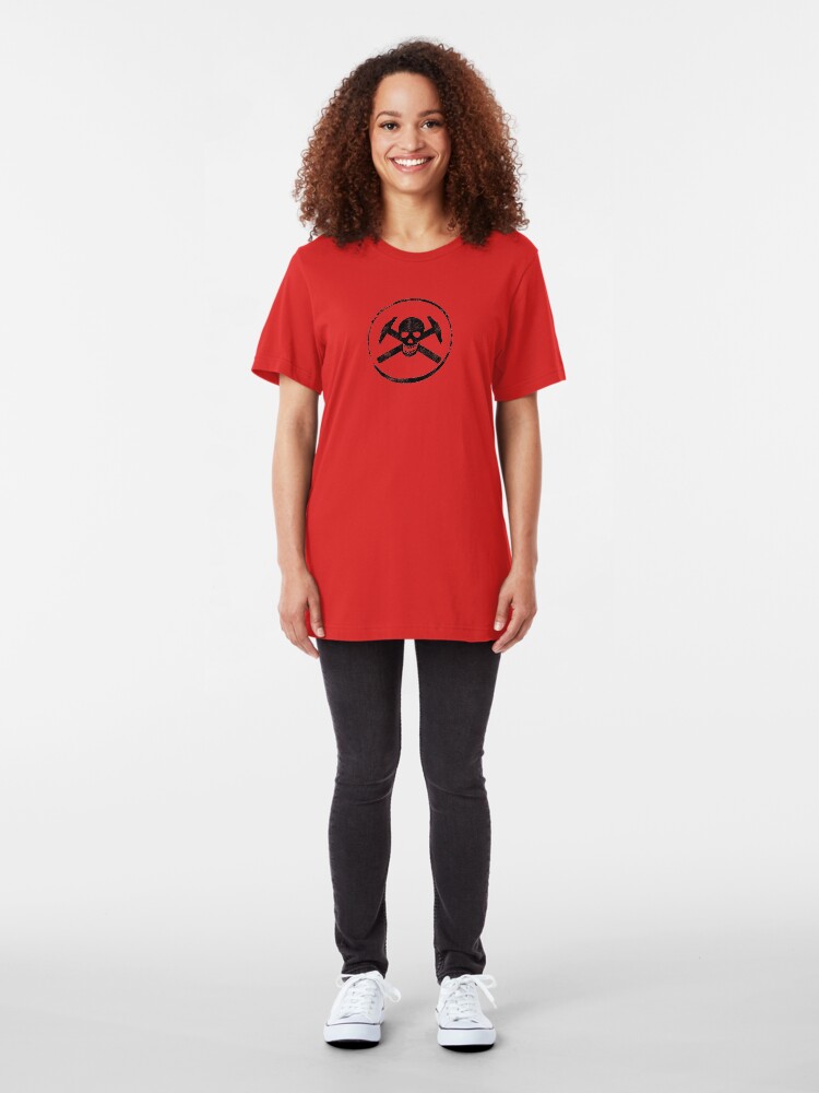 Alternate view of Architectural Jolly Rogers Ink Stamp Slim Fit T-Shirt