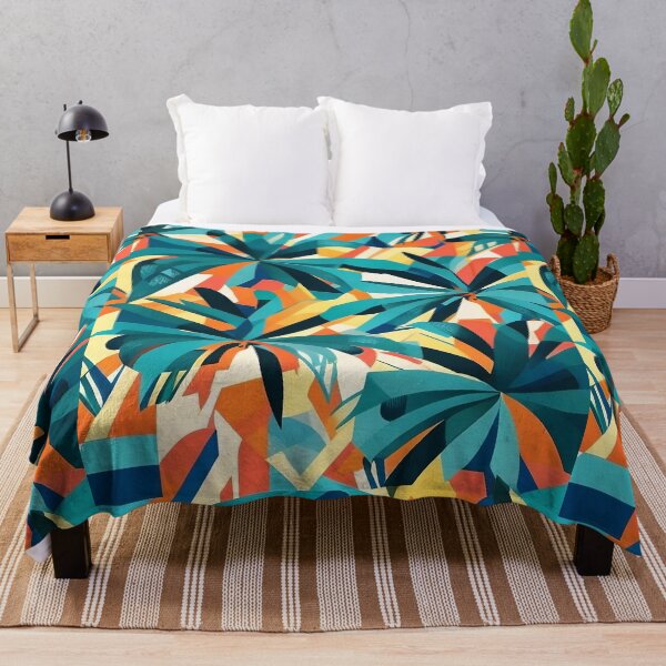 Item preview, Cubist Palmscape Reverie - Geometric Oasis in Artistic Splendor designed and sold by Freak-Scene.